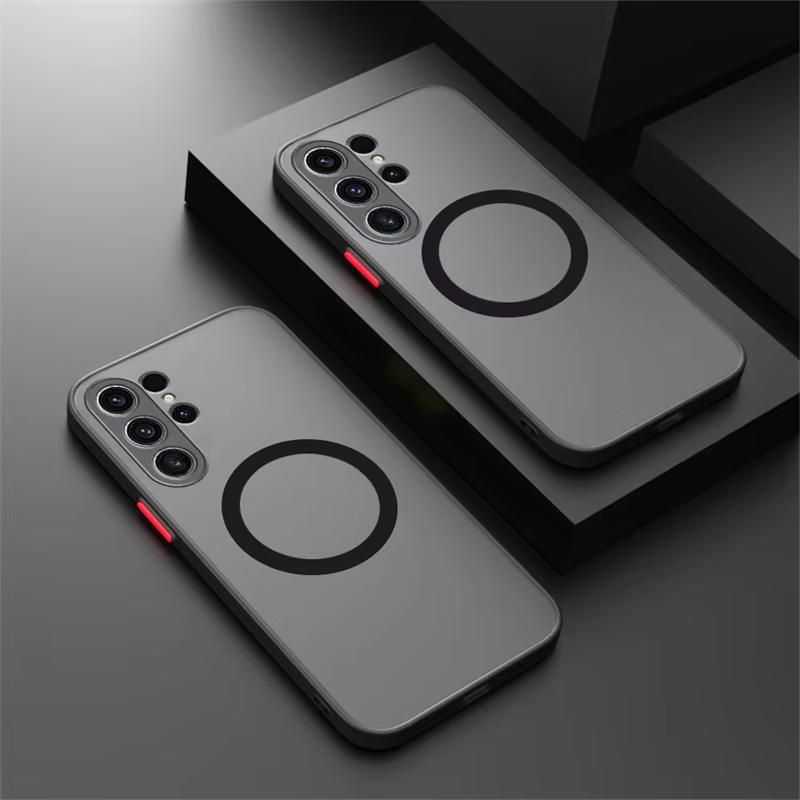 Магнитный чехол для Samsung Galaxy S25 S24 S23 S21 S20 Ultra Plus FE Чехлы для Magsafe для Samsung S22 Note 20 Ultra 10 Plus Чехол