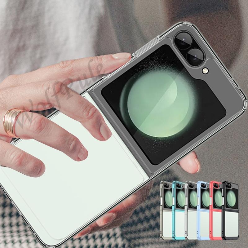 Для Samsung Galaxy Z Flip 6 Чехол Samsung Z Flip 6 Flip6 Capas Бампер Задняя Прозрачная Цветная Прозрачная Чехол Samsung Z Flip 6