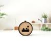 KATOMOKU Alarm Clock 6, Brown, km-89BR, Wooden Alarm Clock with Snooze and Light, 11 x 11.6 x 4.6 cm