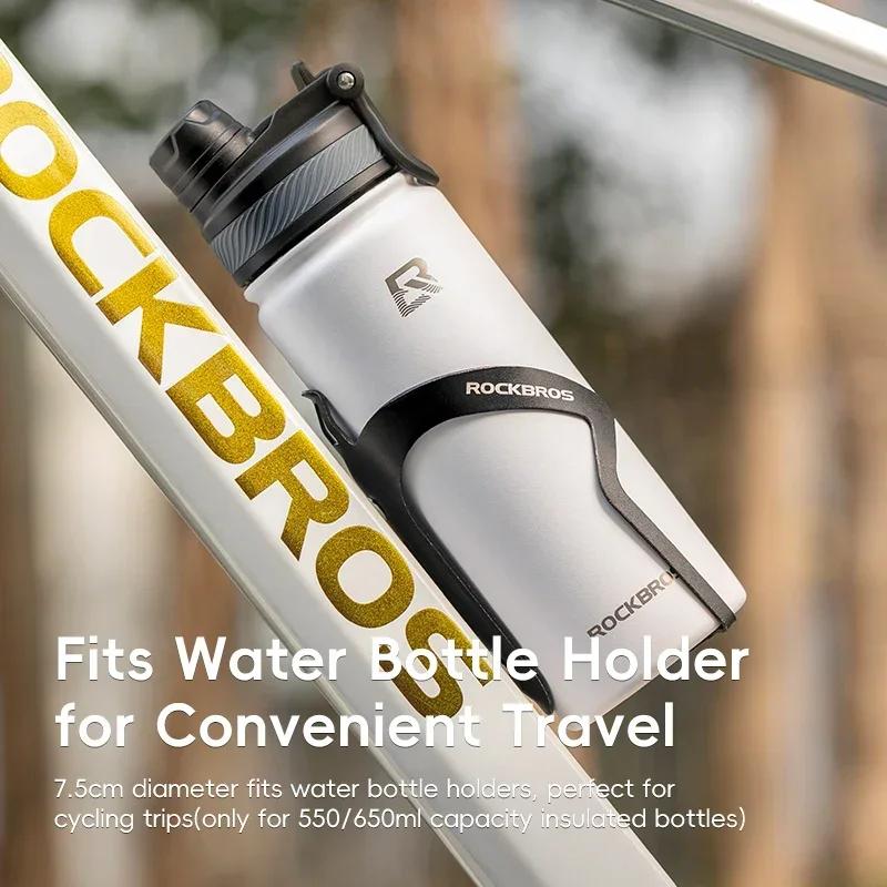 Stainless Steel Large Capacity Vacuum Flasks with Two Type Spout Portable Handle for Outdoor Cycling Sports Travel Water Bottles