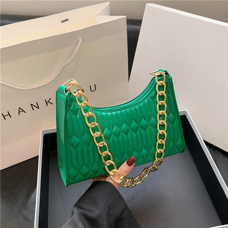 Сумка Женская Модная Маленькая Квадратная Сумка Нишевая Вышивка Нить Сумка Через Плечо Цепь Универсальная Подмышечная Маленькая Квадратная Сумка Тренд