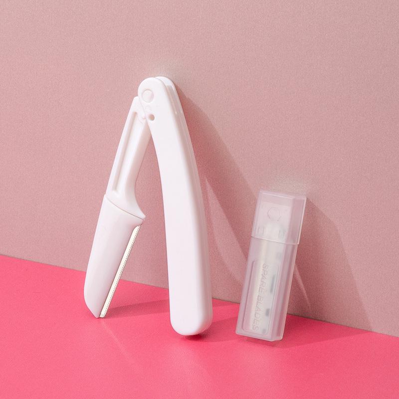 Профессиональная безопасная складная бритва для бровей для женщин – прецизионный триммер, устойчивый к царапинам, подходит для новичков, сменные лезвия