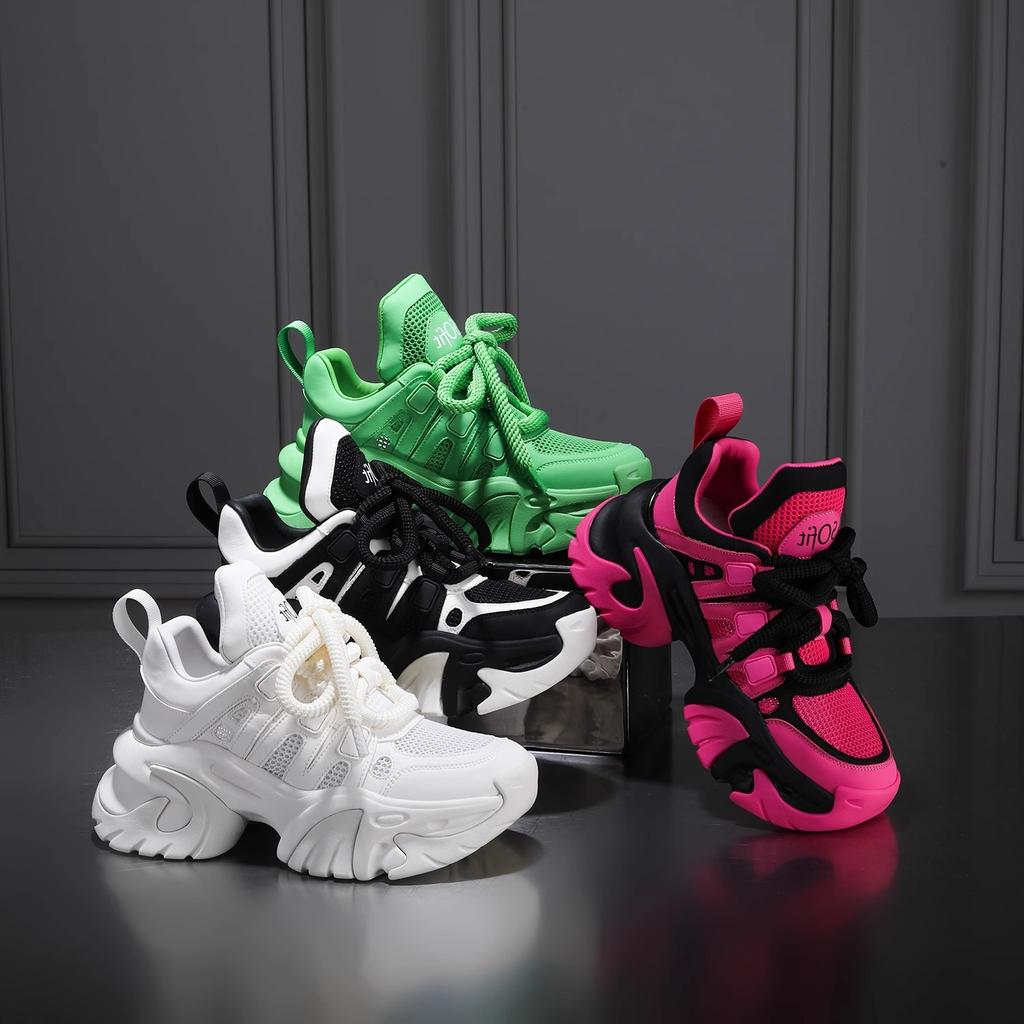 Hot Price Super Hot 2024new Thick Soled Height Increasing Breathable Mesh Sports Shoes Fashionable Women's Casual Shoes Sneakers