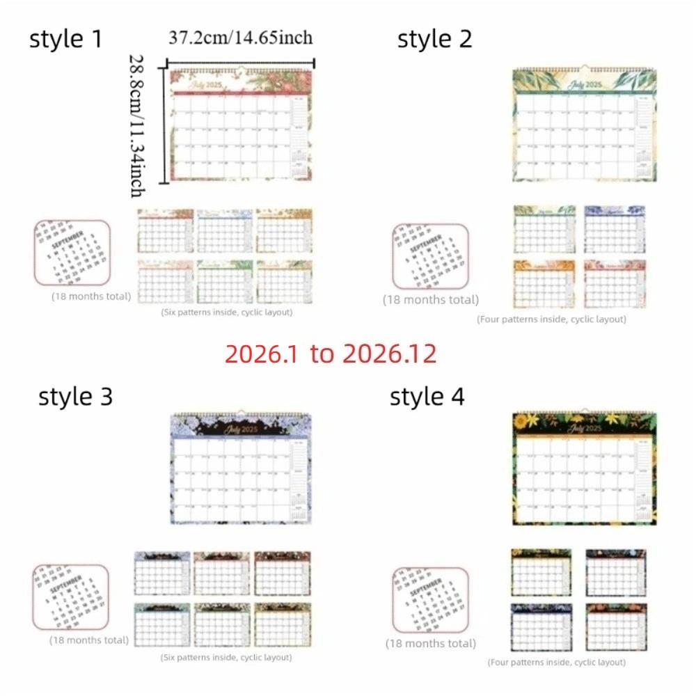 Monthly Layout Coil Calendar Creative 18-Month Calendar Wall Calendar Family Planning