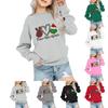 Kids' Fashion Loose-Fit Casual Long-Sleeve Christmas Print Oversized Crewneck Sweatshirt