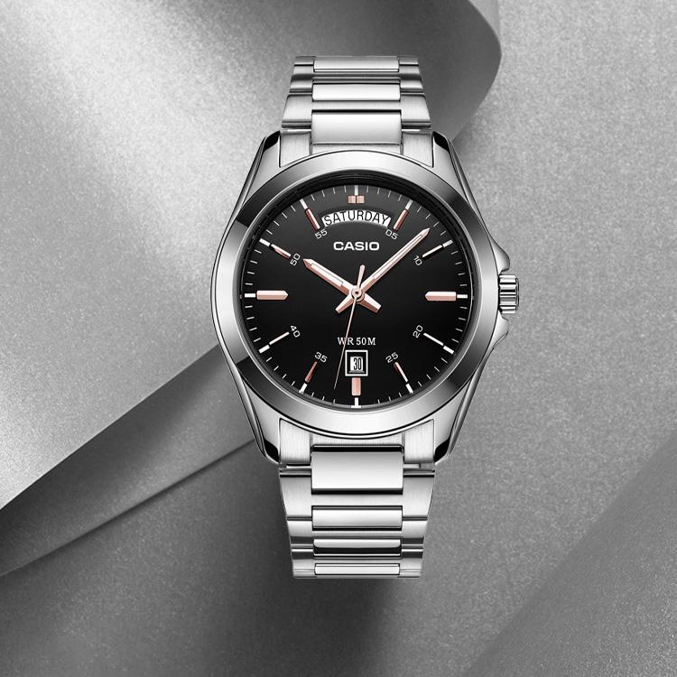 Casio Мужские часы Стандартной серии Черные MTP-1370D-1A2 MTP-1370D-1A2
