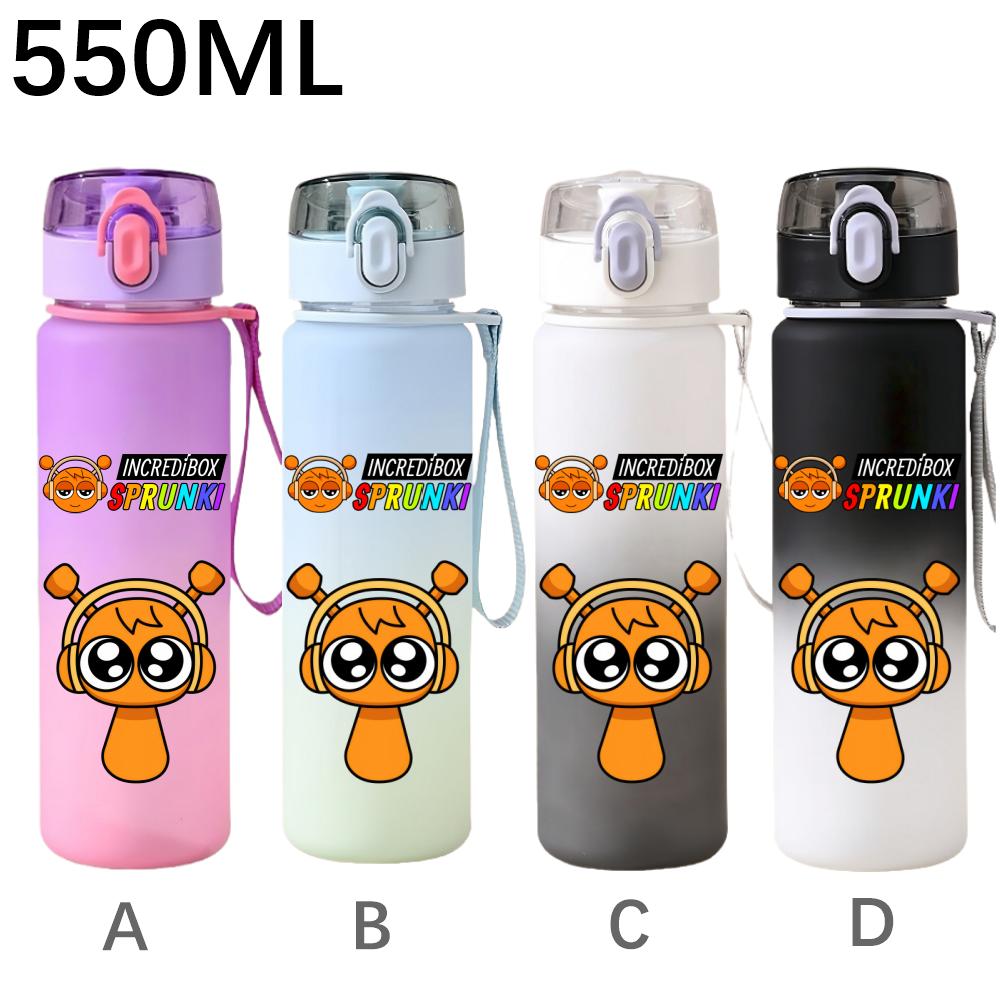High Quality 550ml Game Sprunki Gradient Sports Water Bottle Cartoon Leak-proof Portable Drinking Bottles Outdoors Sports Fitness Water Cup