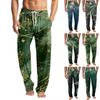 Men's Knitted Fashion Print Pocket Casual Pants Pajama Pants
