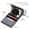 Men Credit Card Holder Wallet Slim Aluminum Men Wallet ID Credit Card Holder Mini  Wallet Automatic Pop Up Bank Card Case