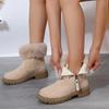 Women Ankle Boots Warm Plus Fleece Thick Sole Winter Women Snow Boots Fashion Platform Side Zipper Wedge Outdoor Botas Mujer