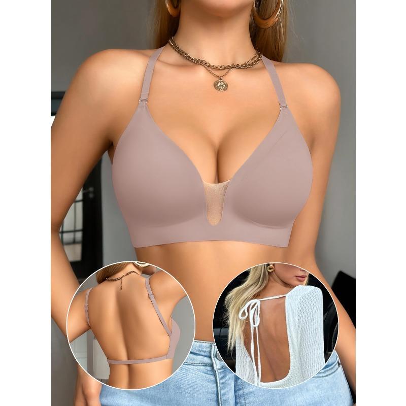 Женский многофункциональный бюстгальтер Beauty Back Сексуальный бюстгальтер-халтер с открытой спиной Большие размеры Бюстгальтер пуш-ап