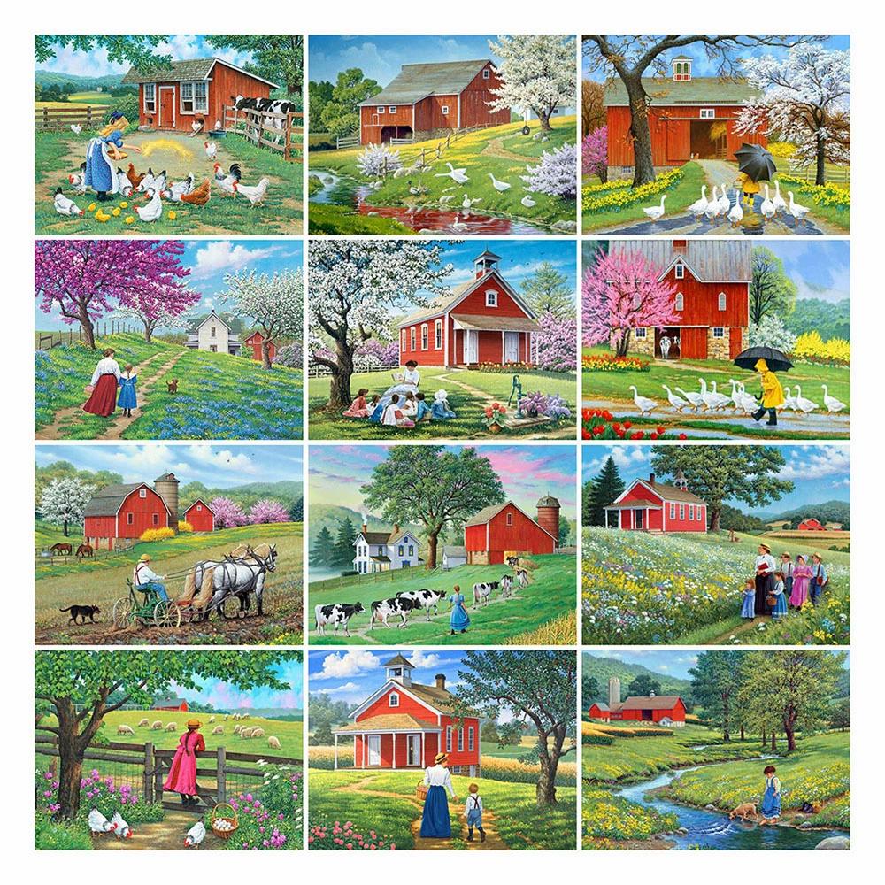 Полный Алмазная вышивка Дом Ремесло Комплект 5D DIY Алмазная картина Пейзаж Вышивка крестом Ферма Украшение дома