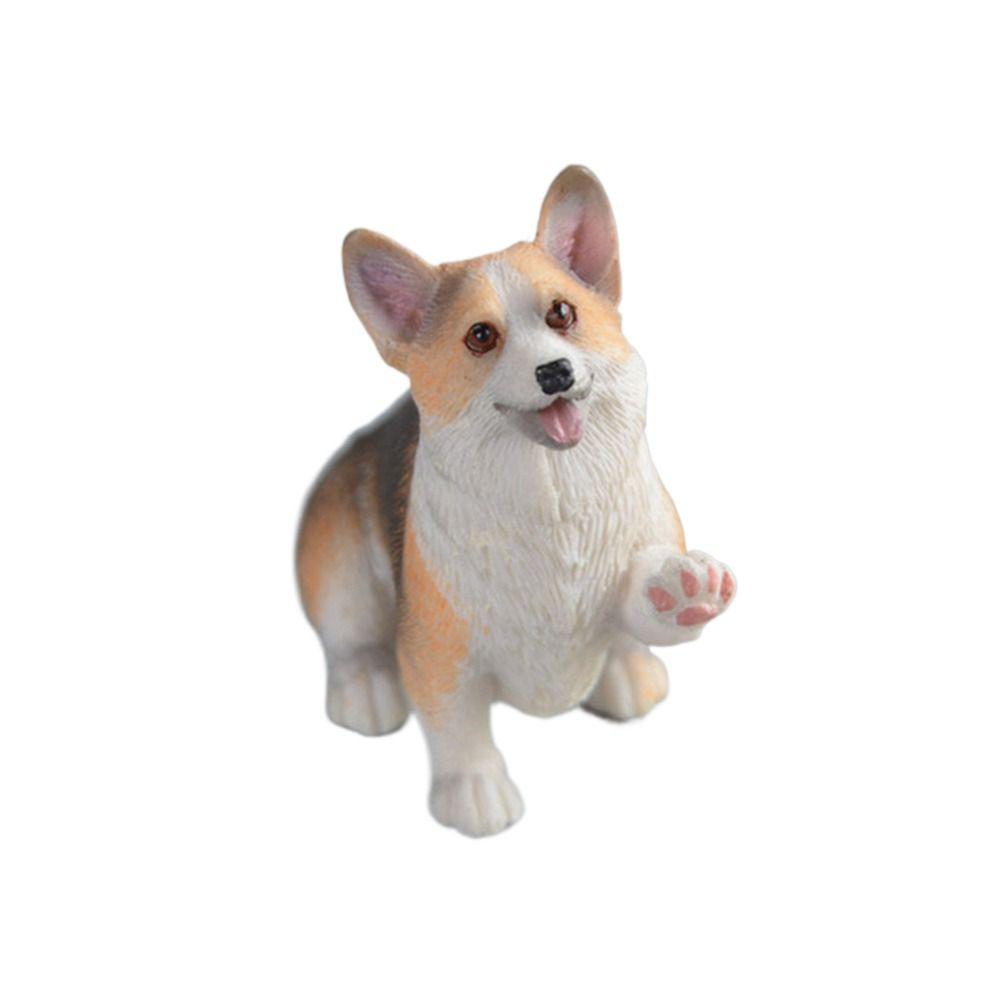 Children's Gift Mini Animal Dog Doll Simulation Dog Car Ornament Corgi Model Miniature Figurines