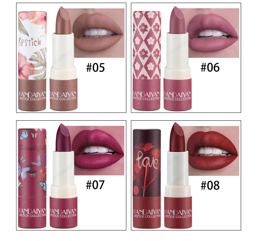 8 Colors Matte Lipstick Waterproof Velvet Nude Lipstick Sexy Red Brown Lip Matte Pigments Makeup Long Lasting Profissional Makeup