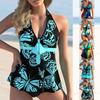 Женский высококачественный раздельный купальник, красивый жилет с принтом бабочек, сексуальный пляжный купальник со шнуровкой S-6XL