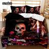 Комплект постельного белья с черепом Queen 3D Skeleton Floral Skull Pattern Printed Beds Qulit Cover Gothic Microfiber Beds Queen Size