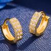 Luxury Cubic Zirconia Gold Color Zircon Hoop Earrings For Women Luxury Circle Crystal Girls Party Zircon