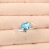 Швейцарский голубой топаз Драгоценный камень 925 Стерлинговое серебро Ювелирное изделие Кольцо ручной работы для подарка RR-31-14