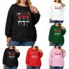 Women's Fashionable Casual Plus-Size Long Sleeve Pullover Printed Sweatshirt