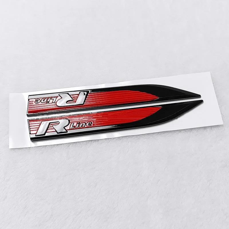 BPT1 Hot 2pcs Rline R GTI GLI Emblem Car Fender Side Wing Auto Sticker Accessories For Volkswagen VW Golf MK8 Polo Passat Magotan Tiglt2