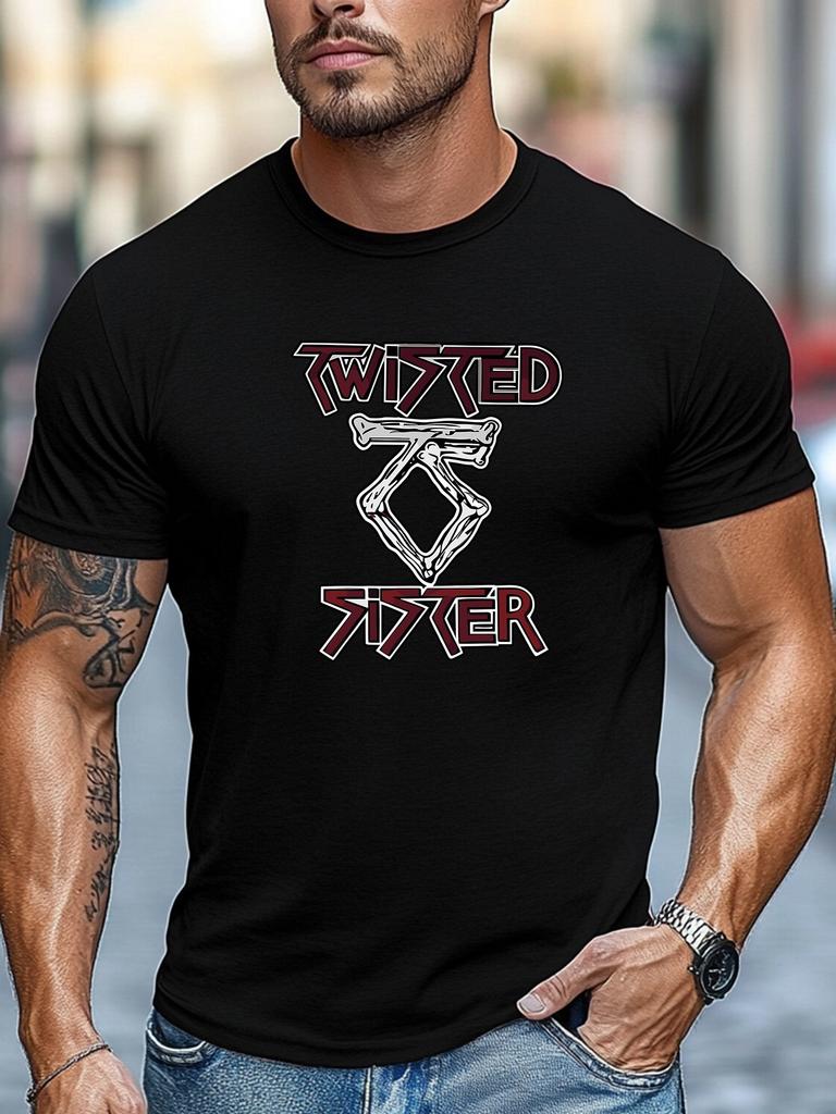 Мужские футболки 100% Хлопок Twisted Sister Графическая Летняя Мягкая С Круглым Вырезом Повседневная Дышащая Футболка Повседневная Одежда Топы