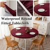Elastic Round Fitted Tablecloth Waterproof Oil-Proof Wedding Party Table Cover Dust-Proof Oil-Proof and Skid-Proof Nordic Style