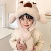 Movable Ears Kids Ear Protection Hat Funny Kids Winter Warm Hat Cute Capybara Hooded Scarf  Outdoor
