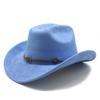 Ethnic Style Suede Western Cowboy Hat Woolen Jazz Top Hat Men And Women'S Ethnic Style Autumn And Winter Felt Hat Big Eaves Hat