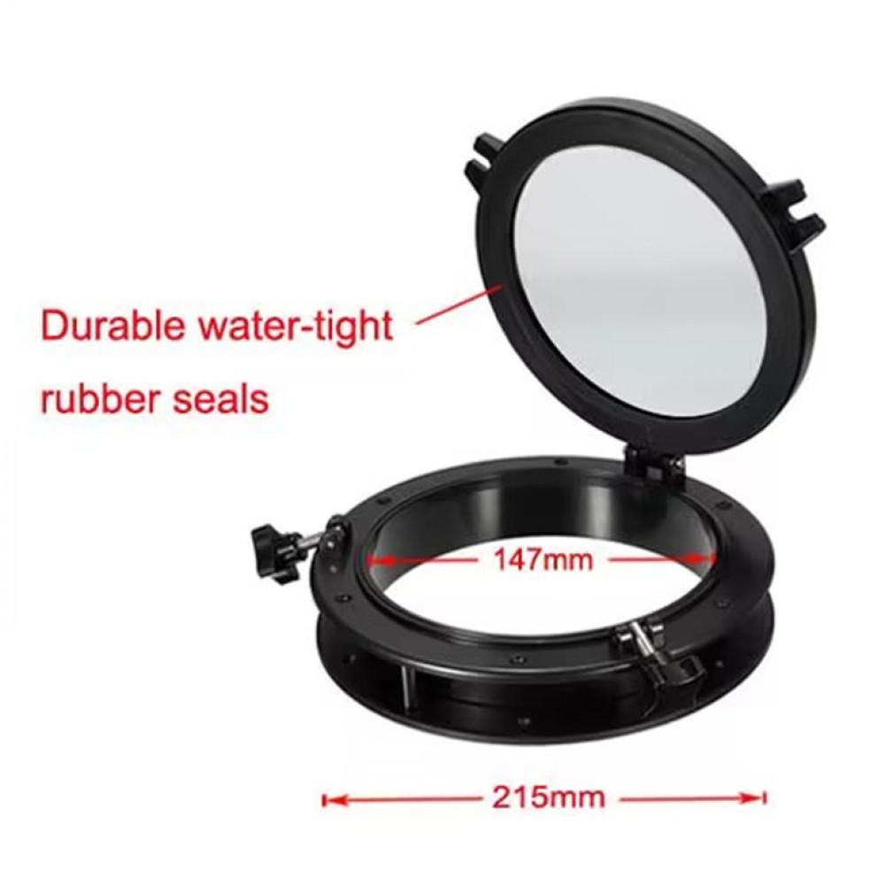 215mm Marine Boat Yacht Caravan Porthole ABS Plastic White Black Round Decorative Window Watertight Window