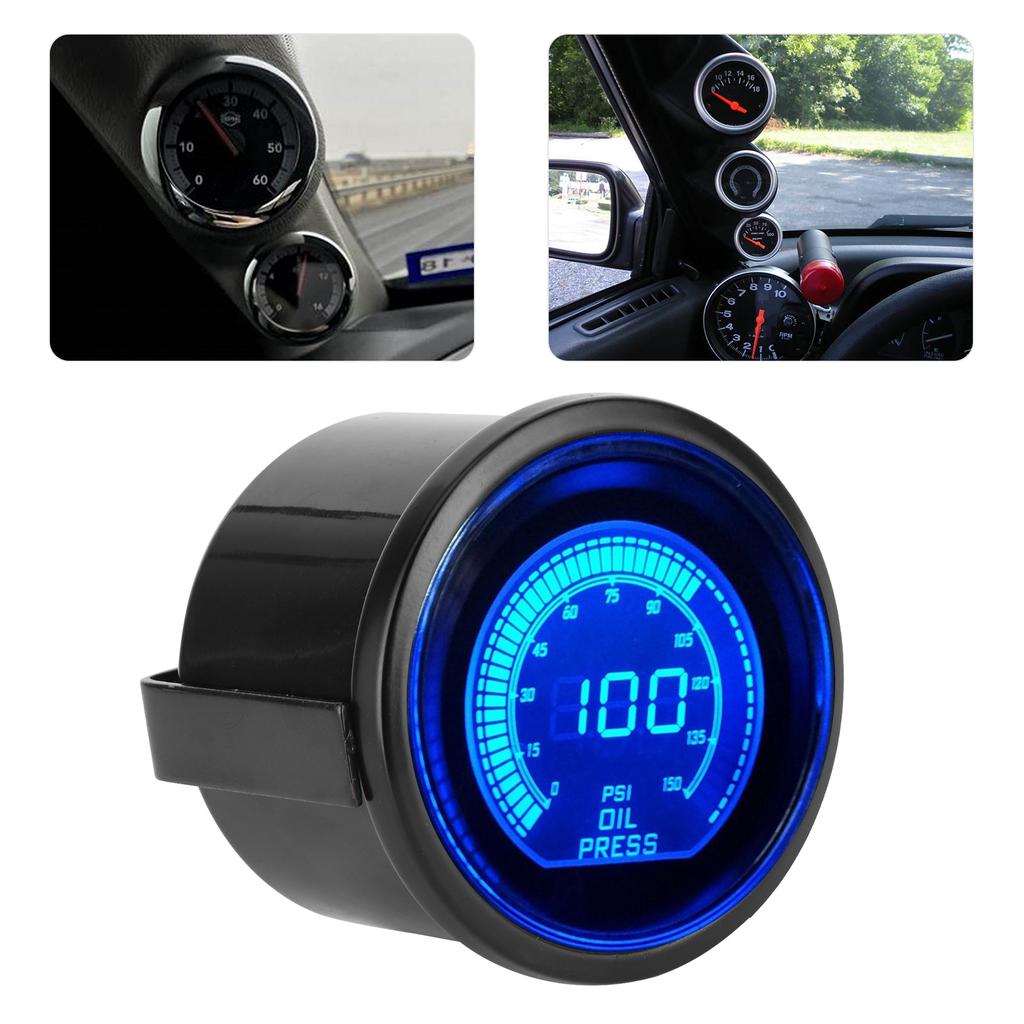 Universal Oil Pressure Gauge for EVO Series 12V 52mm 0‑150psi Dual Color Auto Instrument W Sensor