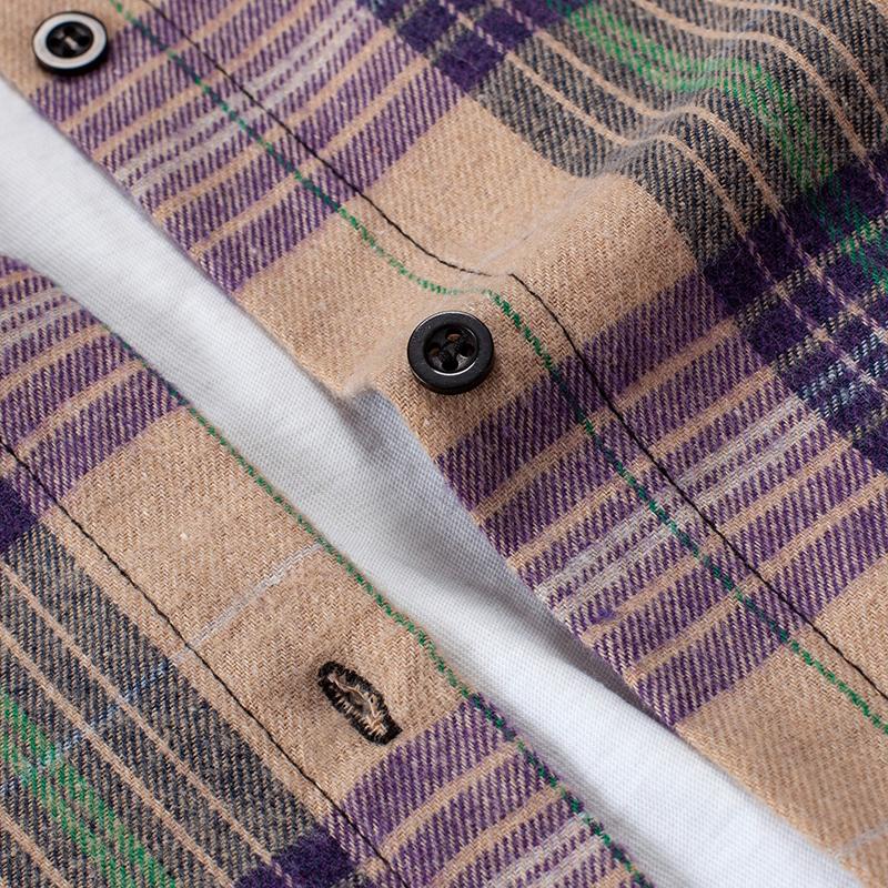 2024 весенние клетчатые рубашки, женские топы и блузки с длинным рукавом, женские повседневные блузки с карманами, свободная женская рубашка в клетку фиолетового цвета