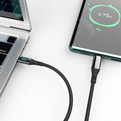 Кабель для зарядки 100 Вт с цифровым дисплеем, двойной Type-C, широко используется для ноутбуков, планшетов, телефонов, электроники