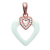 [L4673] - Gold Plated Pendant 'Love' White (ceramic) Gold Pink - 20x15 Mm