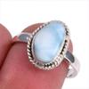Natural Republic Larimar Gemstone 925 Solid Sterling Silver Gift Ring S.8 t6Q92