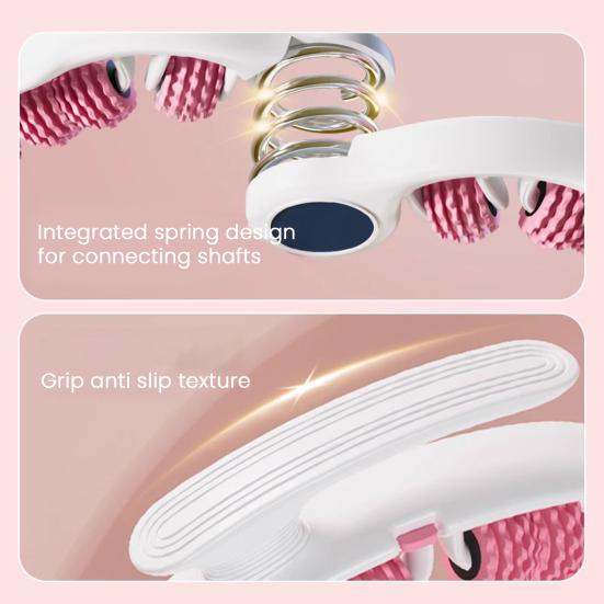 Leg Massage Roller Anti-Cellulite Lymphatic Drainage Deep Tissue Therapy Thighs Arm Back Shoulder Muscle Relaxation Massage Tool with 14 Rollers