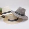 Beach Travel Male Dad Bowler Hat Middle-aged Men Straw Hat Old Man Sun Hat Solid Color Panama Hat