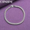 CHSHINE 925 Sterling Silver 4MM Square Chain Bracelet Fashion Charm Wedding Party For Women Jewelry