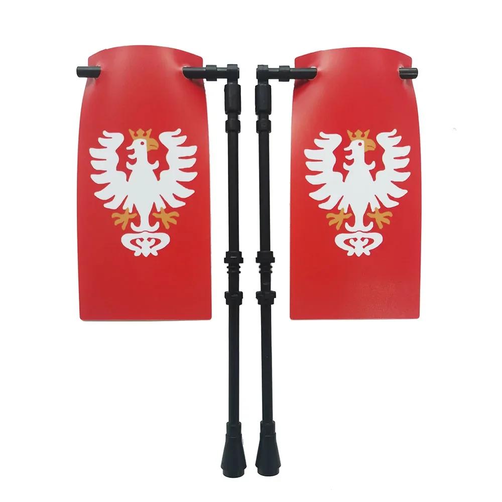 Флаг Строительный блок Средневековые города-государства Военная фигурка Флаг Оружие Древний Священная Римская империя Иерусалим Рыцарь Святого Лазаря Легион Игрушка