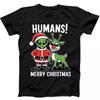 Christmas Humans Merry Xmas Alien Gift Black T Shirt 241