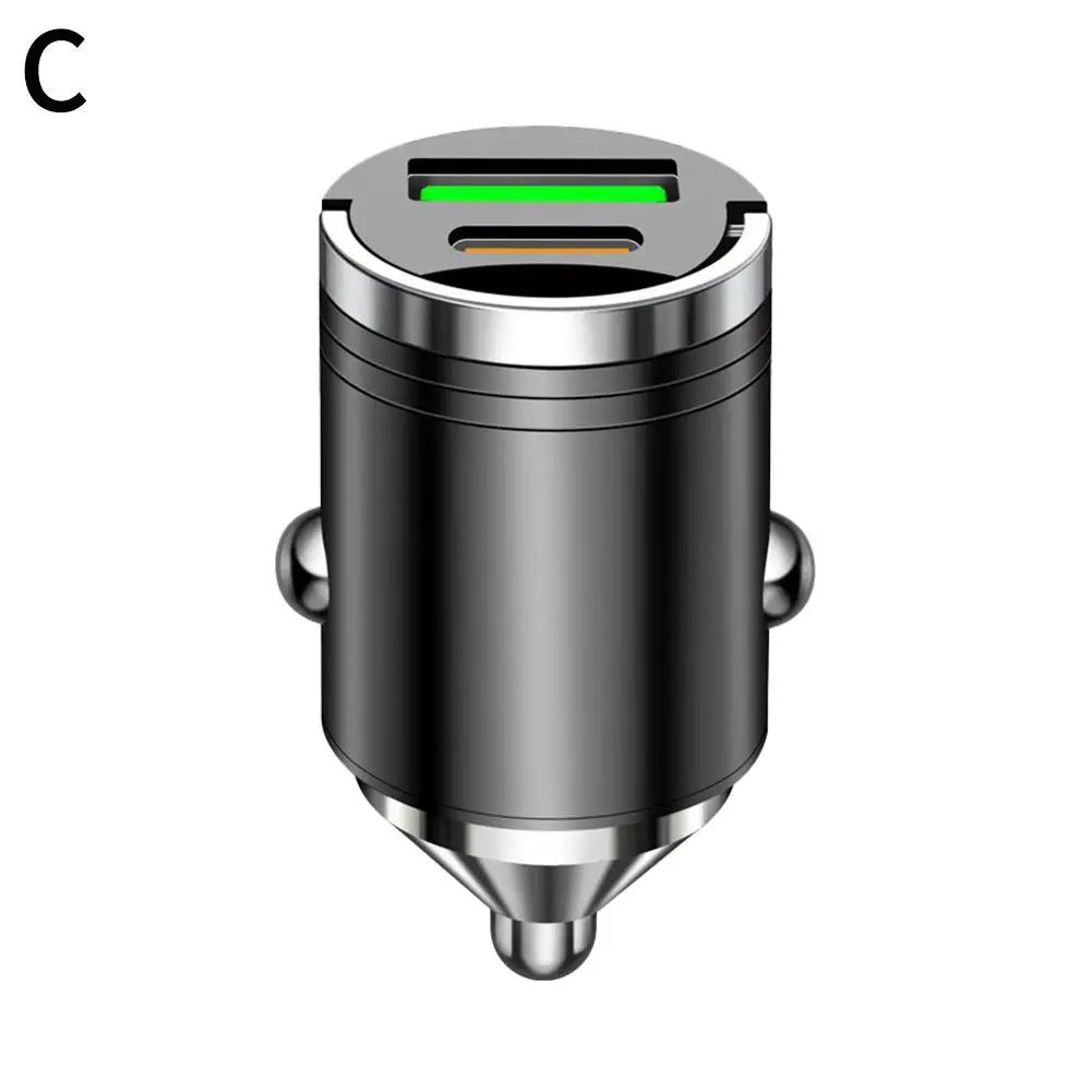 100 Вт Мини Автомобильное зарядное устройство Usb Type C Автомобильное зарядное устройство для телефона Быстрая зарядка для адаптера быстрой зарядки T8x6