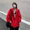 Женские куртки с капюшоном, свободная уличная одежда, плащ, красная модная одежда, верхняя одежда