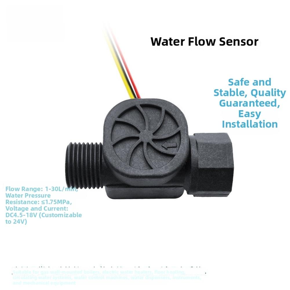 Nylon Turbine Water Flow Sensor 1-30Lmin 1.75MPa Employs Pulse Signal Output For Instant Water Heater Steam