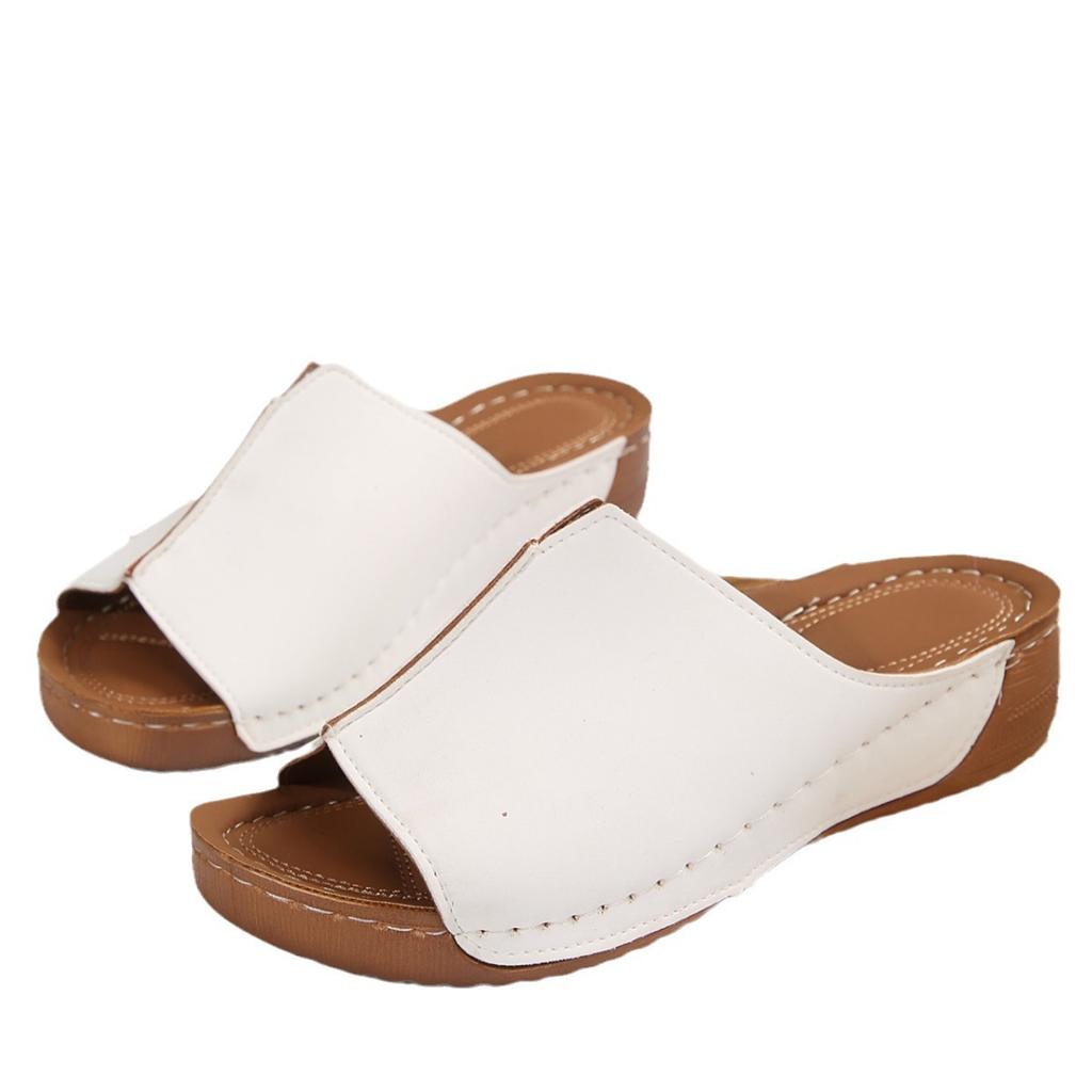 Европейские и американские тапочки с покатым каблуком и рыбьим ртом женские 2024 новые летние тапочки для отдыха импортные торговые тапочки большого размера женские производитель