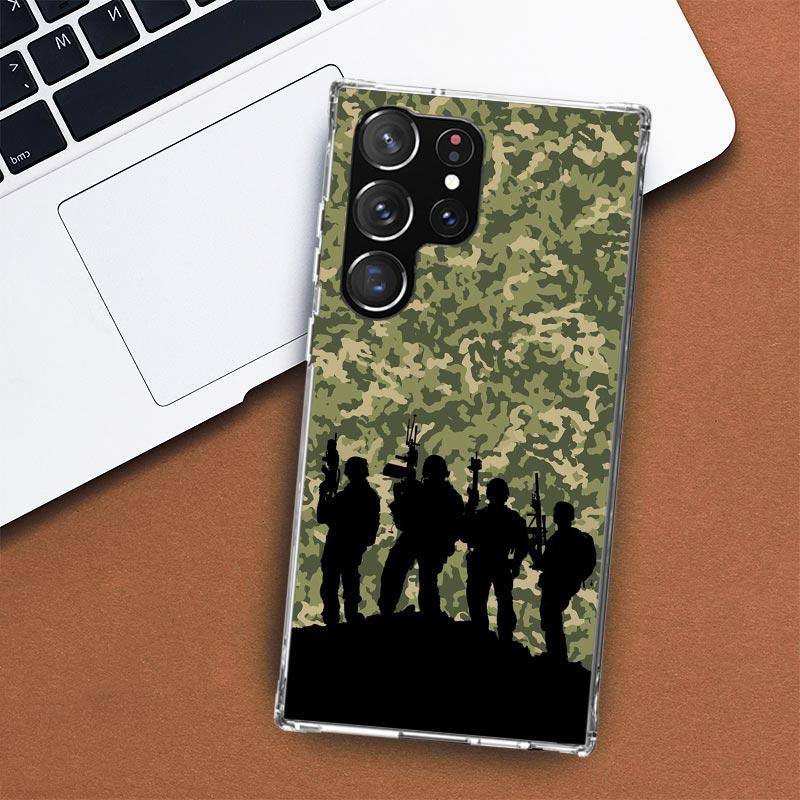 Чехол для телефона в стиле милитари с камуфляжным принтом для Samsung Galaxy S24 S23 S22 Ultra S21 S20 Fe S10 Plus S10E S9 S8 + чехол-панель