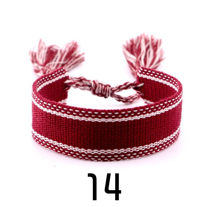 Женская мода ювелирные изделия подарок красочный декоративный узор вышитый ручной работы плетеный браслет в стиле бохо