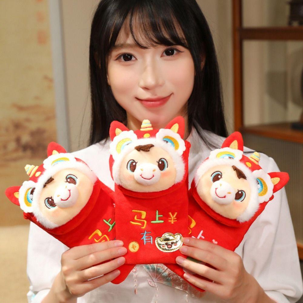 PP Cotton Red Envelopes Chinese Style New Year Blessing Lucky Horse Crossbody Bag Lucky New Year Red Packets Year of The Horse