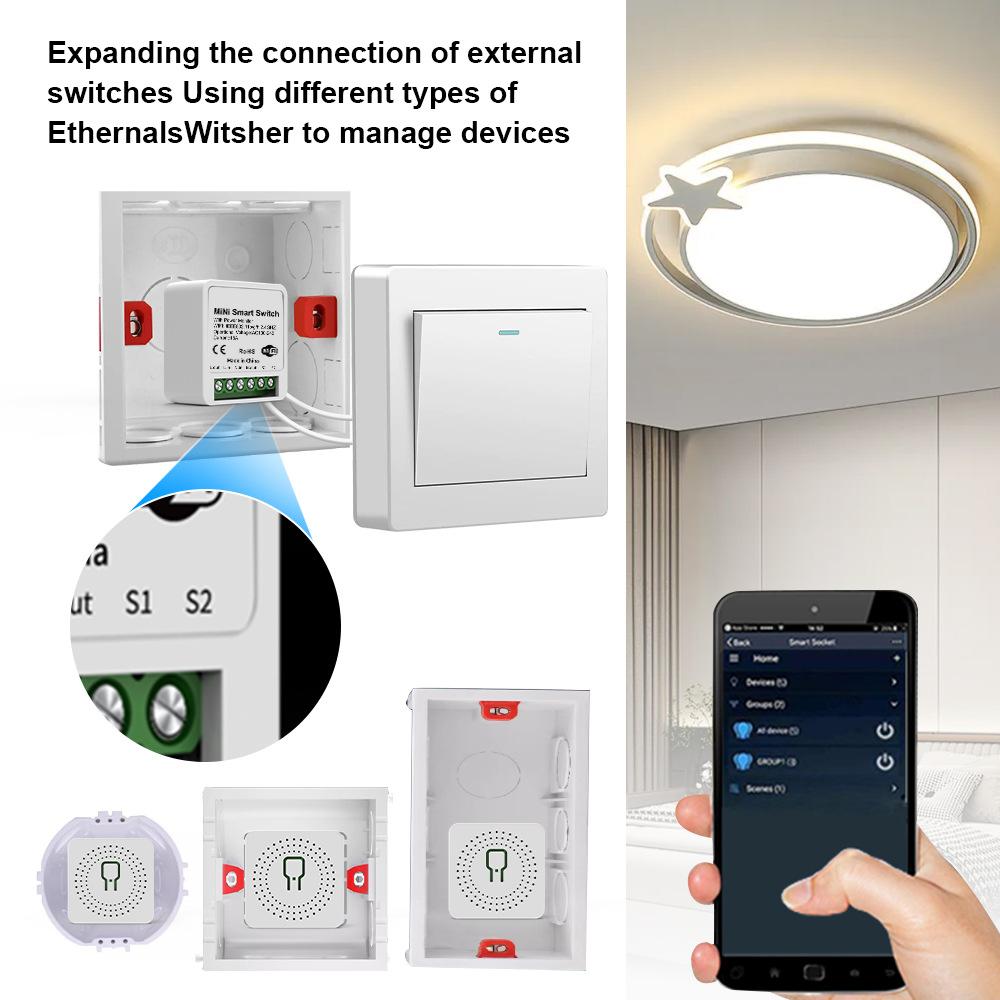 Выключатель WiFi, реле, умный выключатель, дистанционный выключатель с проводкой под напряжением/нейтралью, управление таймером через приложение, поддерживает Alaxe.