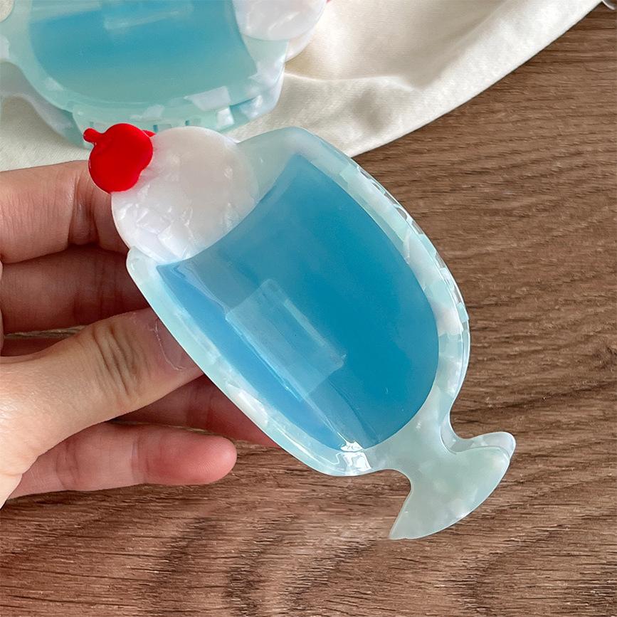 Креативная синяя содовая мороженое заколка-коготь для волос милый мультяшный заколка для хвоста акула зажим для волос головной убор для женщин девушек аксессуары для волос