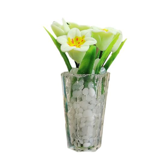 Миниатюрная игрушка-лилия в горшке, реалистичная смола, мини-ваза для цветов, модель, фигурка, сделай сам, реквизит для фотосессии, 1/12, аксессуары для украшения кукольного домика