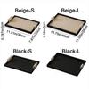 Black/Beige Leather Wooden Tray Rectangle Cake Fruit Dessert Tray Jewelry Display Plate  Key